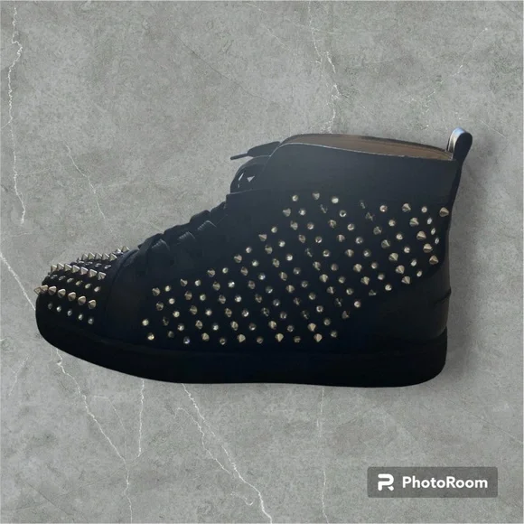 Christian Luboutin - Louis high tops with all over silver spikes and crystals.
